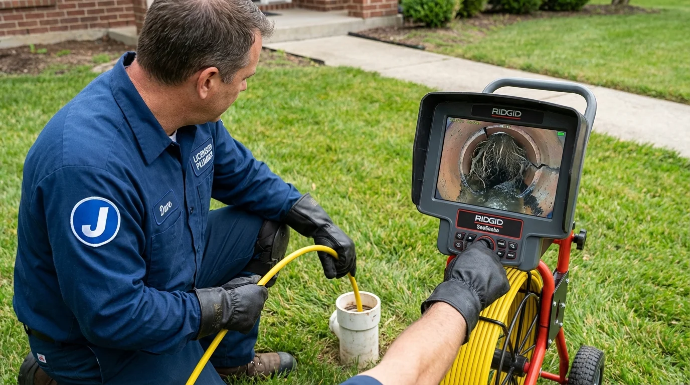 Sewer camera inspection being performed by Johns Plumbing LLC in Kernville