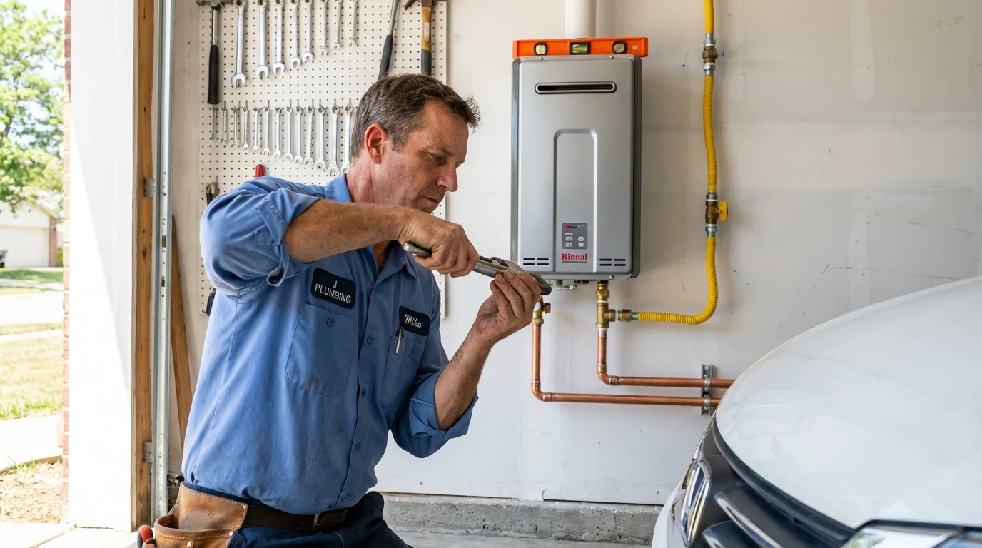 Tankless water heater installation by a Johns Plumbing LLC plumber in Kernville